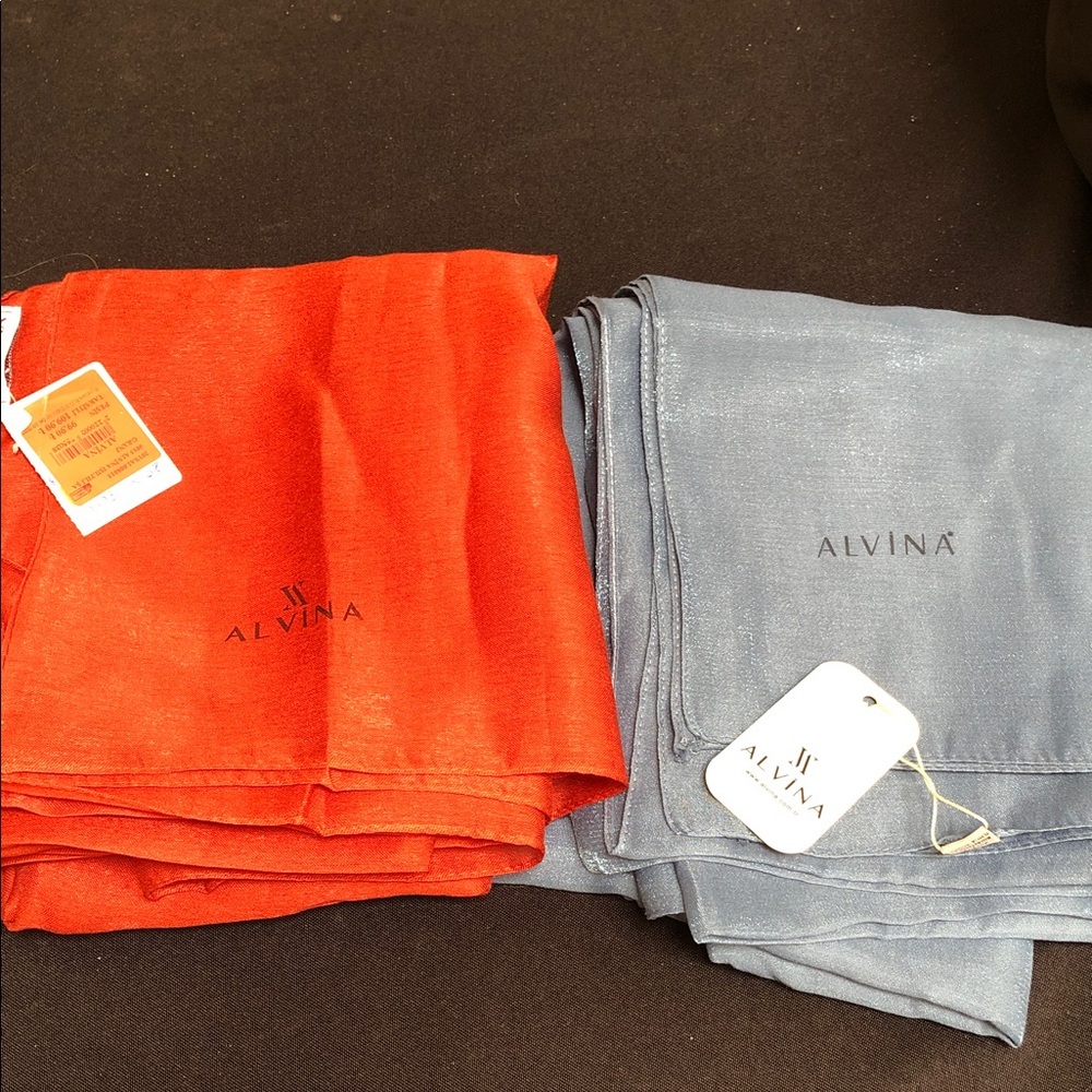 Alvina Red and Gray Scarves